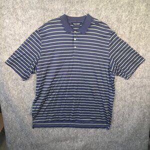 Ralph Lauren Shirt Men's 2XL Purple Polo Golf Performance Striped Pima Cotton